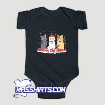 Cat Meowy Christmas Xmas Baby Onesie