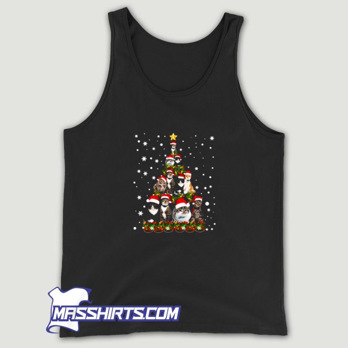 Cats Christmas Tree Decor Tank Top