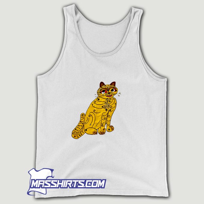 Cheap Abba Yellow Cat Tank Top