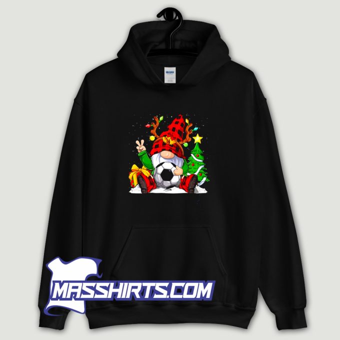 Cheap Merry Christmas Soccer Gnome Hoodie Streetwear