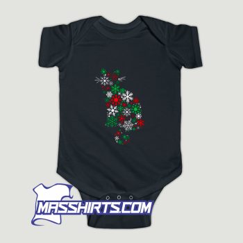 Christmas Cat Snowflakes Baby Onesie