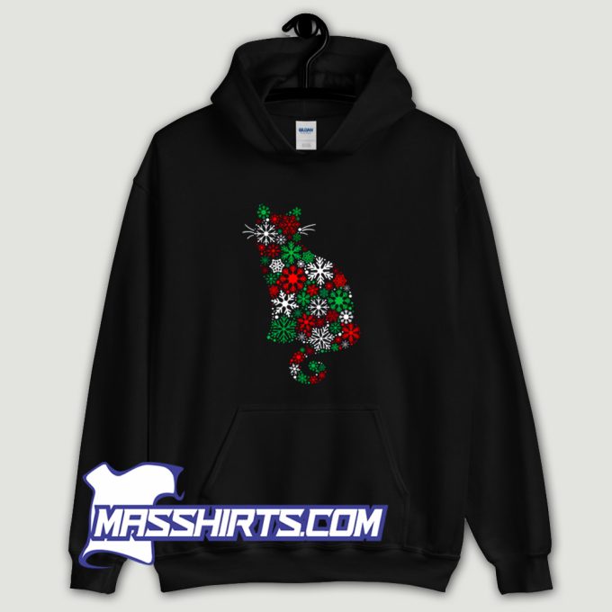 Christmas Cat Snowflakes Hoodie Streetwear