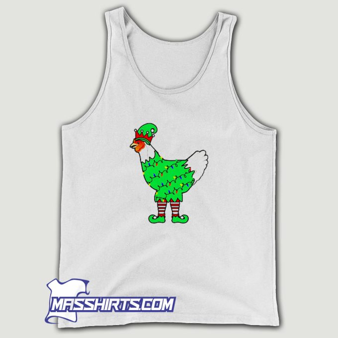 Christmas Lights Elf Chicken Tank Top