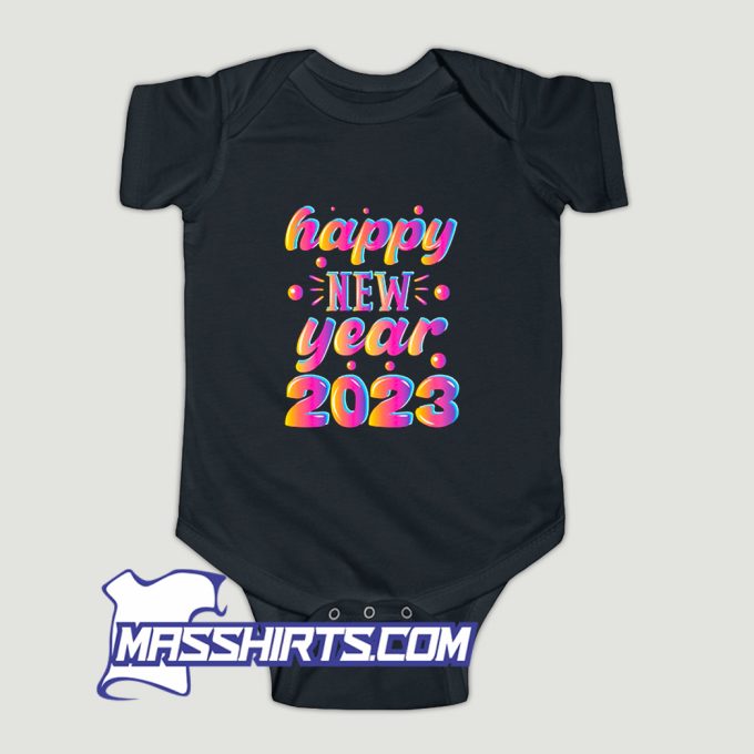 Classic Happy New Year 2023 Baby Onesie