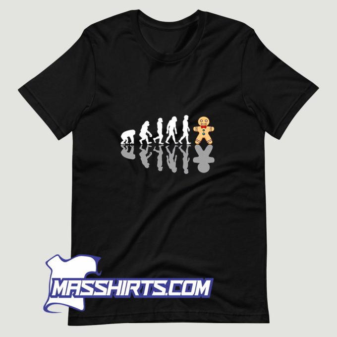 Cool Gingerbread Man Evolution Christmas T Shirt Design