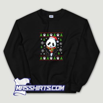 Cute Panda Ugly Christmas Santa Hat Sweatshirt