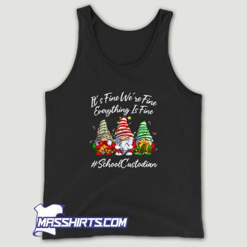 Cute School Custodian Christmas Gnomie Tank Top