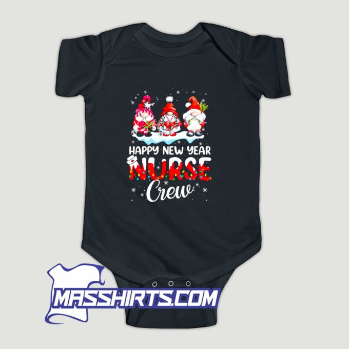 Happy New Year 2023 Winter Gnome Nurse Crew Baby Onesie