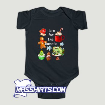 Here For The Sweets Funny Christmas Baby Onesie