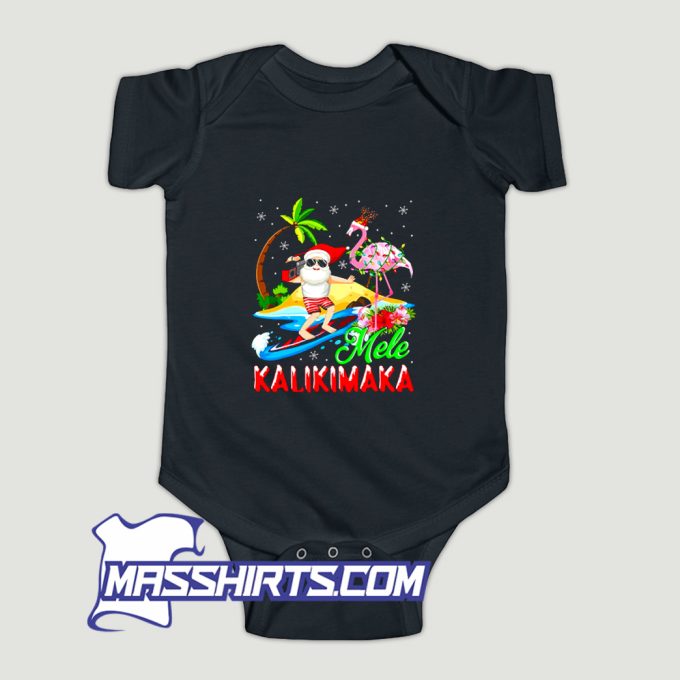 Mele Kalikimaka Merry Xmas Hawaiian Flaming Baby Onesie