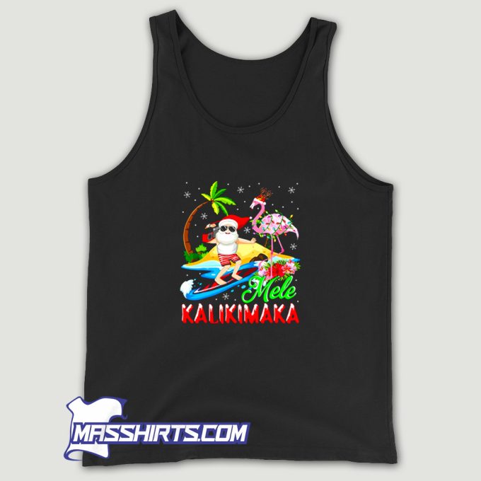 Mele Kalikimaka Merry Xmas Hawaiian Flaming Tank Top