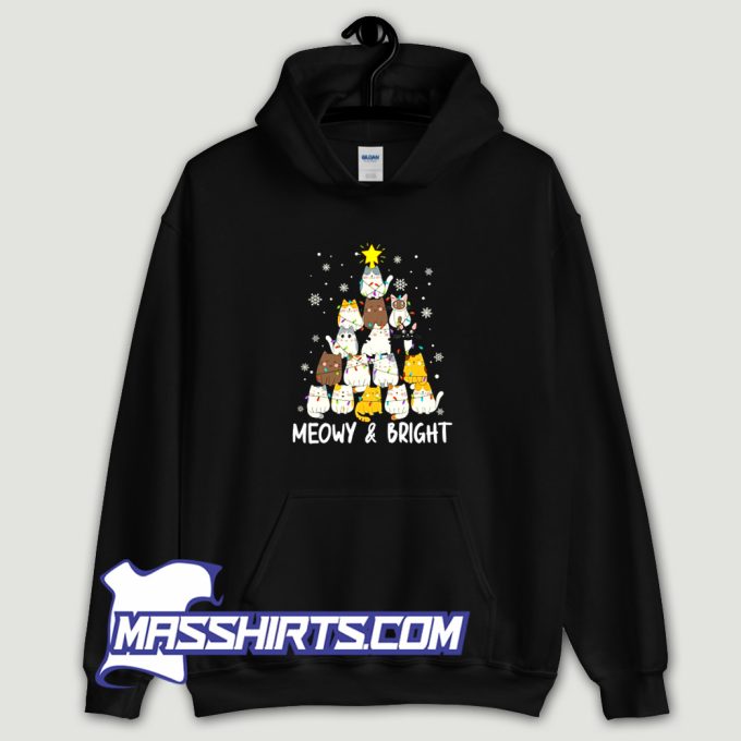 Meowy Catmas Cat Christmas Tree Hoodie Streetwear