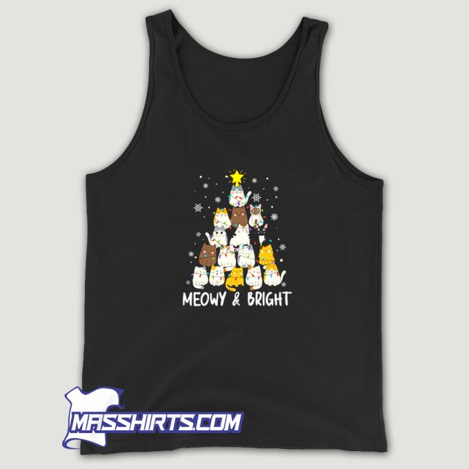 Meowy Catmas Cat Christmas Tree Tank Top