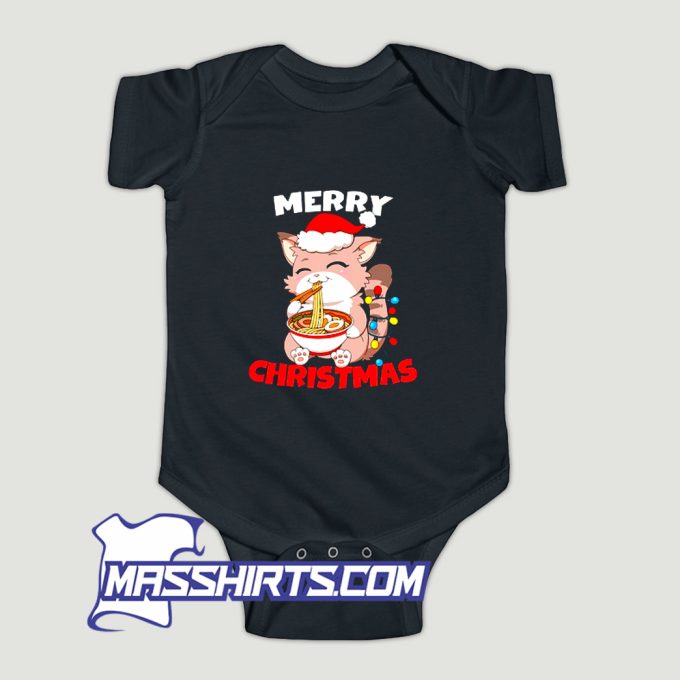 Merry Christmas Anime Kawaii Cat Ramen Baby Onesie