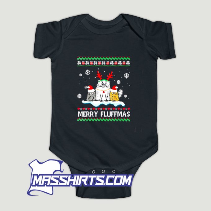 Merry Fluffmas Cats Santa Reindeer Baby Onesie