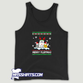 Merry Fluffmas Cats Santa Reindeer Tank Top