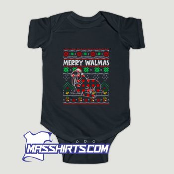 Merry Walmas Ugly Christmas Walrus Sea Baby Onesie