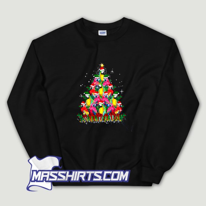 Parrot Bird Christmas Tree Family Sweatshirt