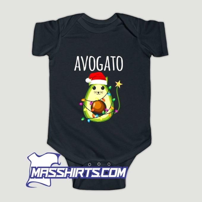 Santa Avocado Cat Baby Onesie