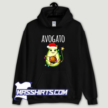 Santa Avocado Cat Hoodie Streetwear