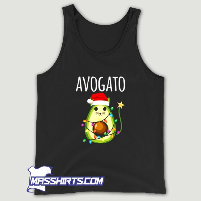 Santa Avocado Cat Tank Top