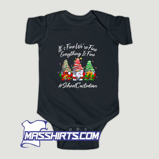 School Custodian Christmas Gnomie Baby Onesie