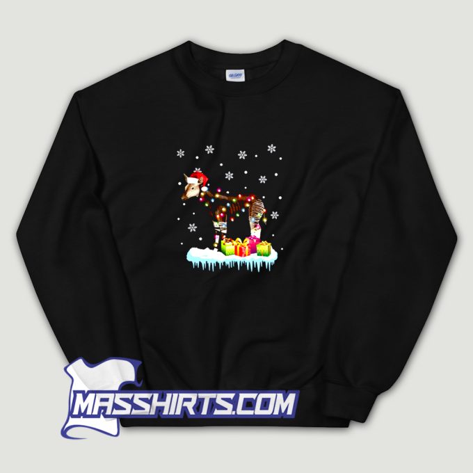 X Mas Okapi Christmas Lights Sweatshirt