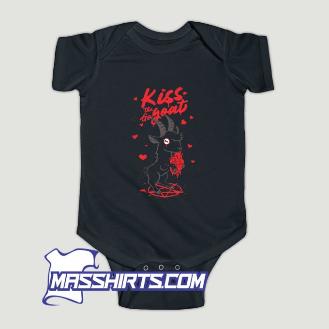 Kiss The Goat Valentine Baby Onesie