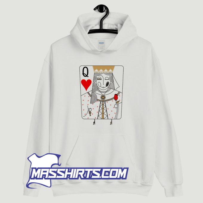 Queen Of Hearts Fitted Hoodie Streetwear