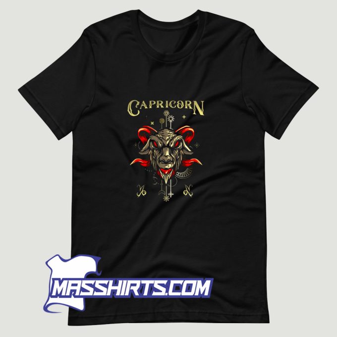 Sea Goat Zodiac Sign Symbol Capricorn T Shirt Design