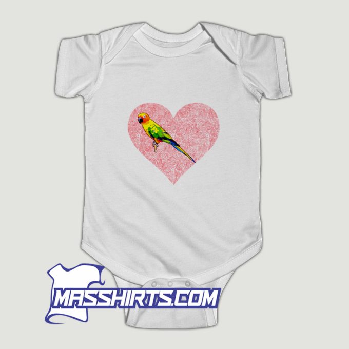 Sun Conure Bird Love Fingerprint Baby Onesie