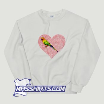 Sun Conure Bird Love Fingerprint Sweatshirt