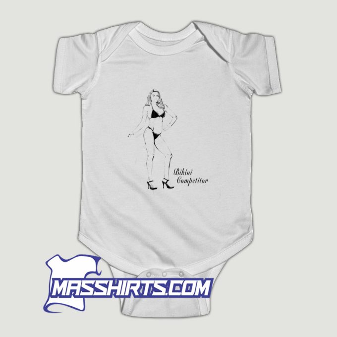 Bikini Competitor Posing Line Art Baby Onesie