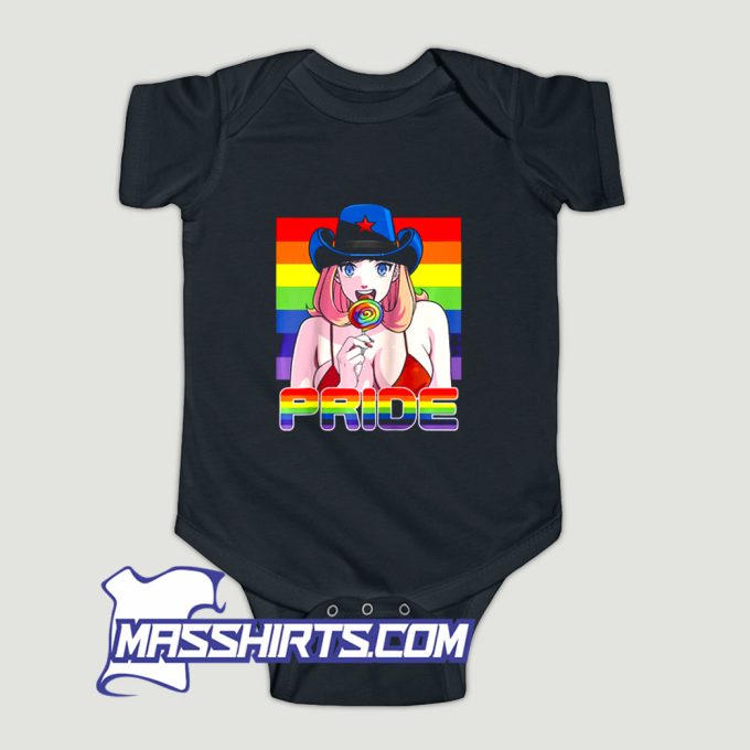 Bikini Lgbt Cowgirl Rainbow Lollipop Baby Onesie