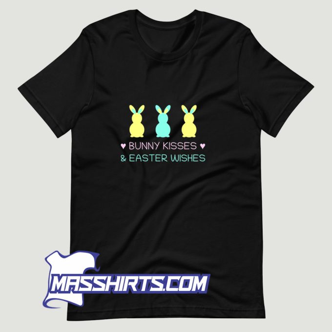 Bunny Kisses Easter Wishes T Shirt Design