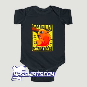 Caution Sharp Edges Pochita Chainsaw Man Baby Onesie