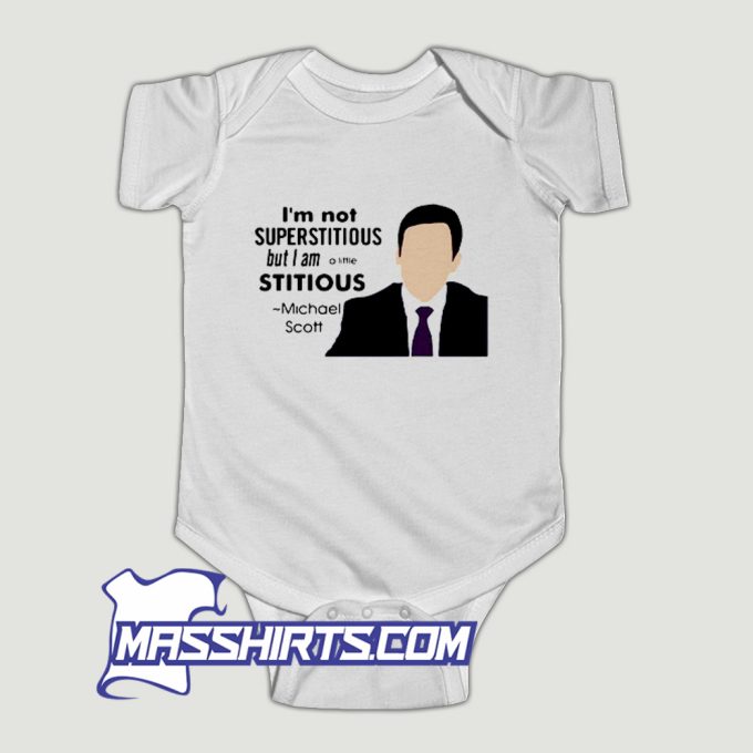 Im Not Superstitious But I Am A Little Stitious Michael Scott Baby Onesie