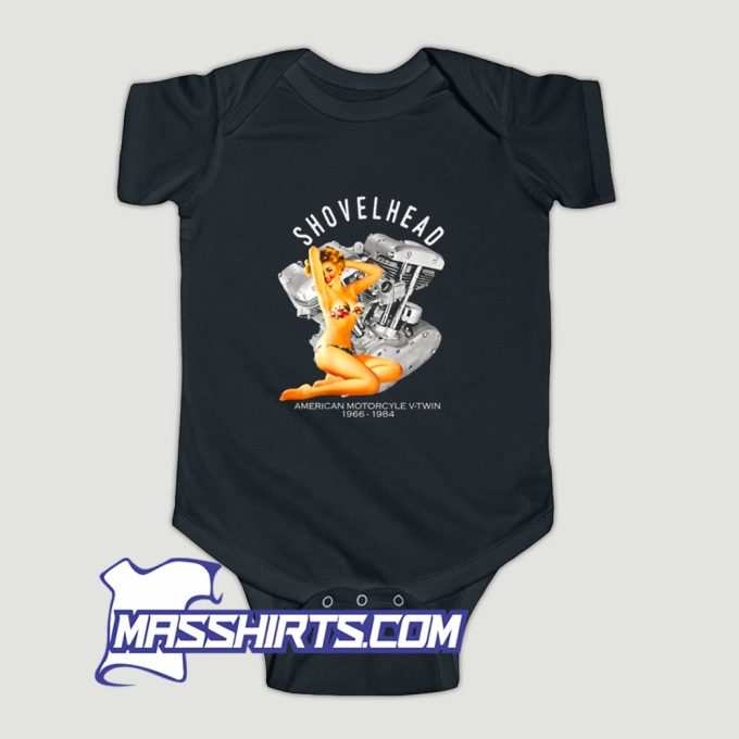 Shovelhead V Twin Engine Bikini Baby Onesie