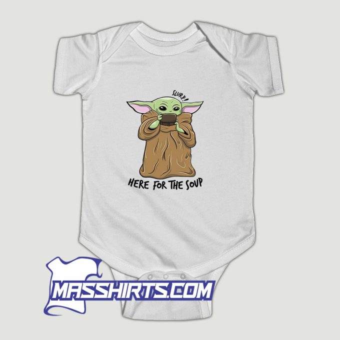 Baby Yoda Dringking Soup Baby Onesie