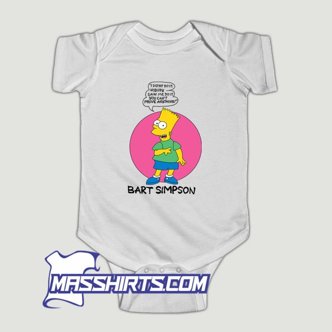 Bart Simpson I Didnt Do It Baby Onesie