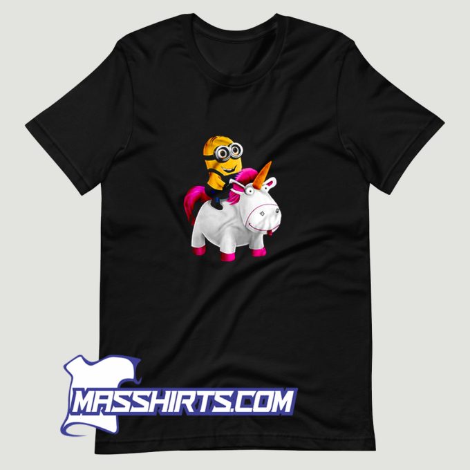 Vintage Minion Riding Unicorn T Shirt Design