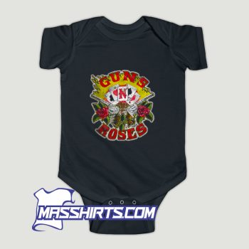 Guns N Roses Cards Distress Baby Onesie