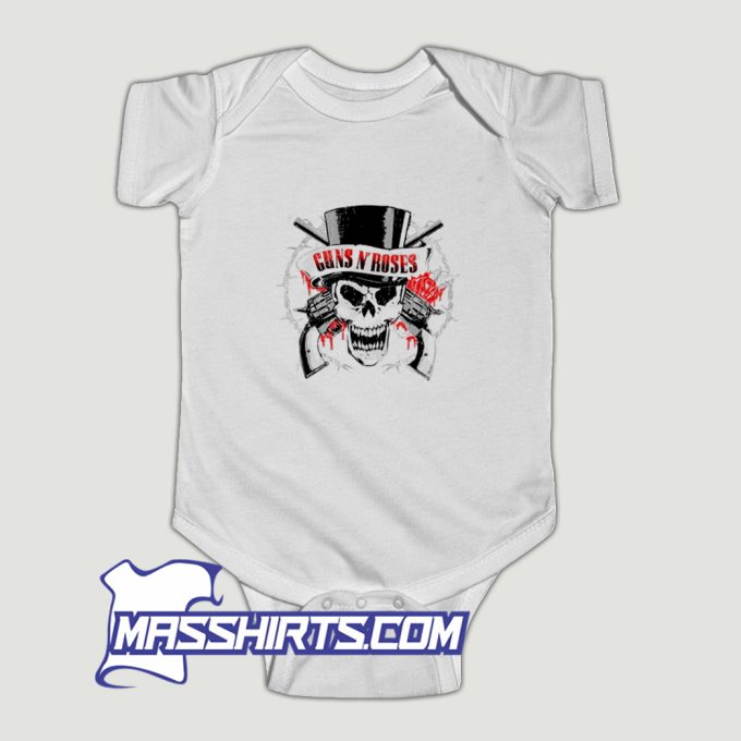 Guns N Roses Top Hat Skull Baby Onesie