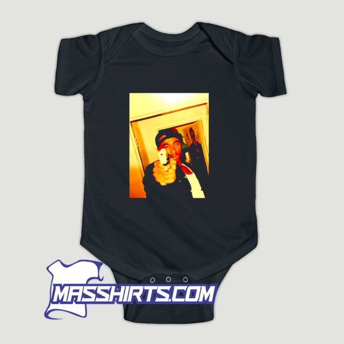 Tupac Shakur Gun 2Pac Shakur Makaveli Baby Onesie