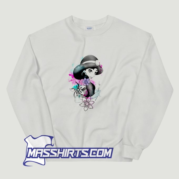 Aladdin Jasmine Floral Watercolor Sweatshirt