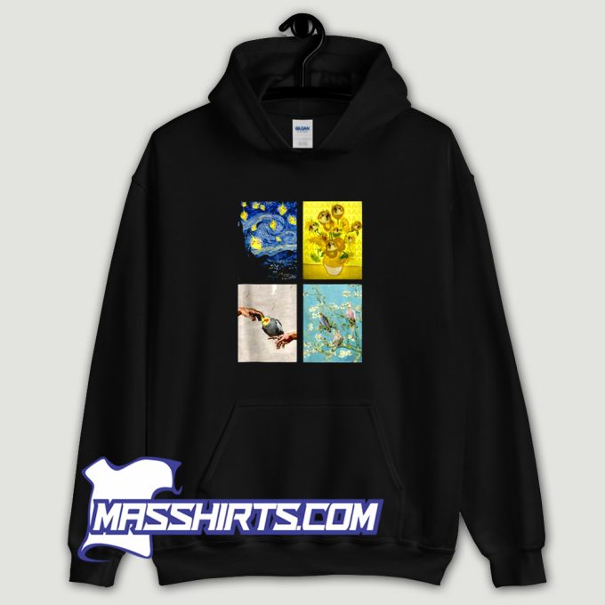 Artsy Birbs Fake Oil Painting Hoodie Streetwear