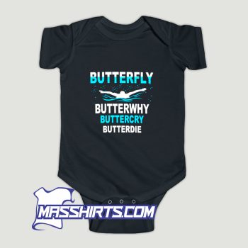 Butterfly Stroke Swimming Baby Onesie