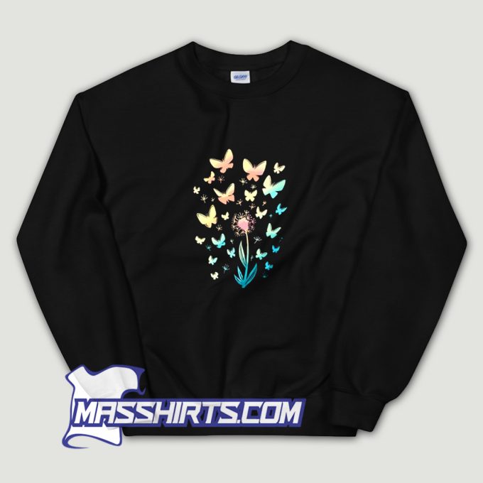 Dandelion Butterfly Colorful Sweatshirt