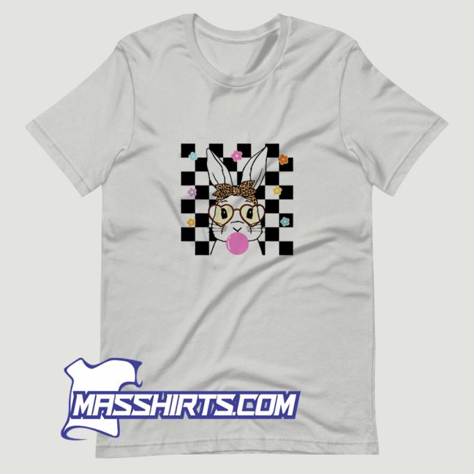 Easter Daisy Cute Bunny Leopard T Shirt Design