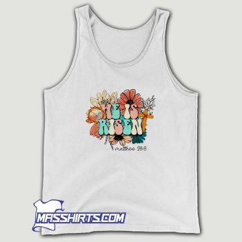 He Is Risen Floral Jesus Tank Top